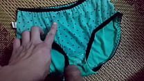 sịp xanh chấm bi em hàng xóm  | Cum on panties compilation the best!