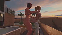 Best futanari story. At sunset red shemale lady having sex with a young tranny blonde. Shemale woman hard fucked girl's ass, Hot Cartoon Anal Sex HPL FT 6 1.
